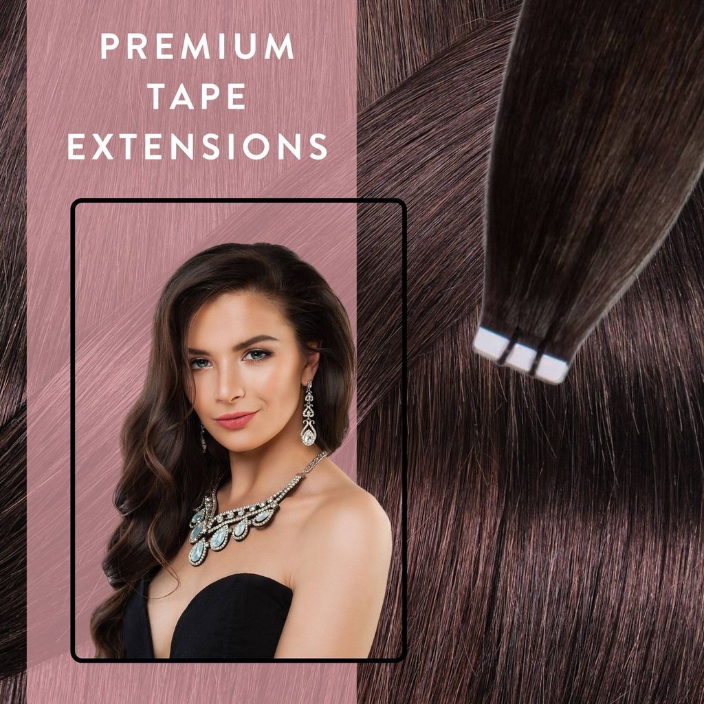 Hair2heart Tape Extensions Echthaar 60cm – 30 Tapes á 2,5g, Farbe 6/3 Dunkelblond Gold