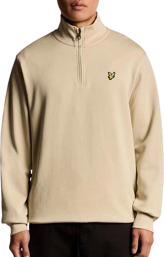 Lyle & Scott Half-Zip-Pullover beige normale Passform