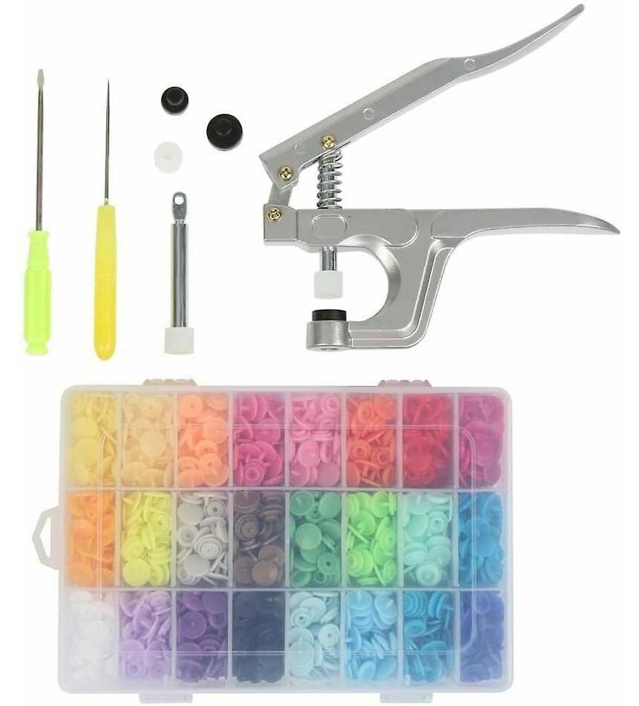 Druckknöpfe mit Druckknopfzange, 360er-Set T5 Druckknöpfe in 24 Farben für DIY-Bastelarbeiten (Druckknöpfe mit Druckknopfzange)