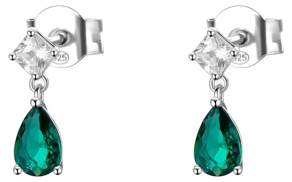 Boucles d'oreilles Argent Zircone Cubique Life Green Fancy FLG113