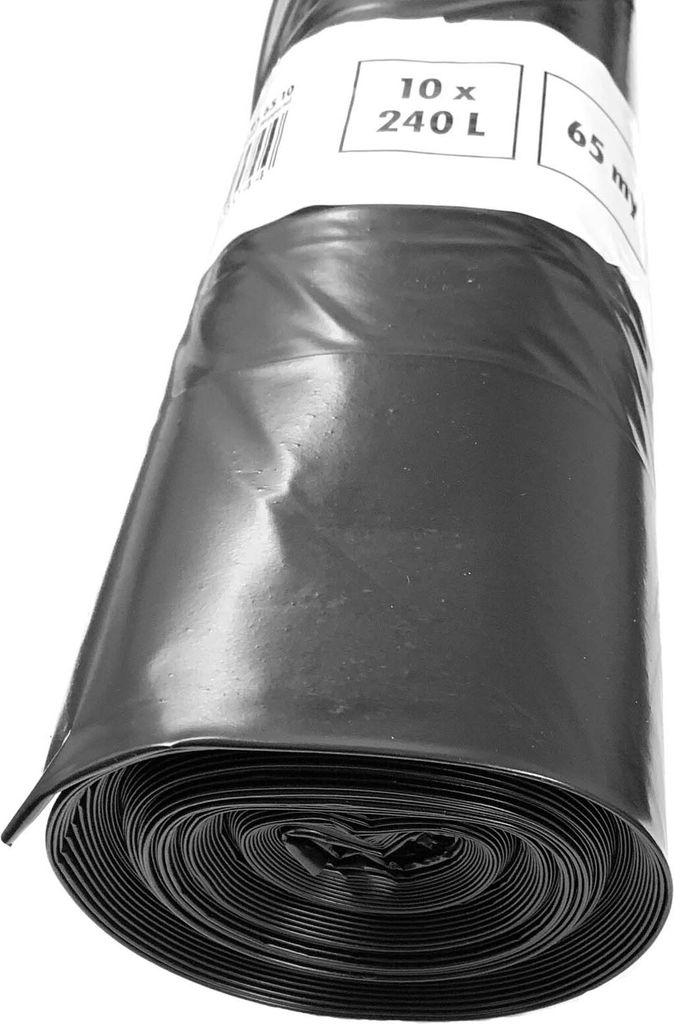 10x 10er Rolle Müllbeutel 240l Schwarz Extra Stark 65my | Produktbild 3
