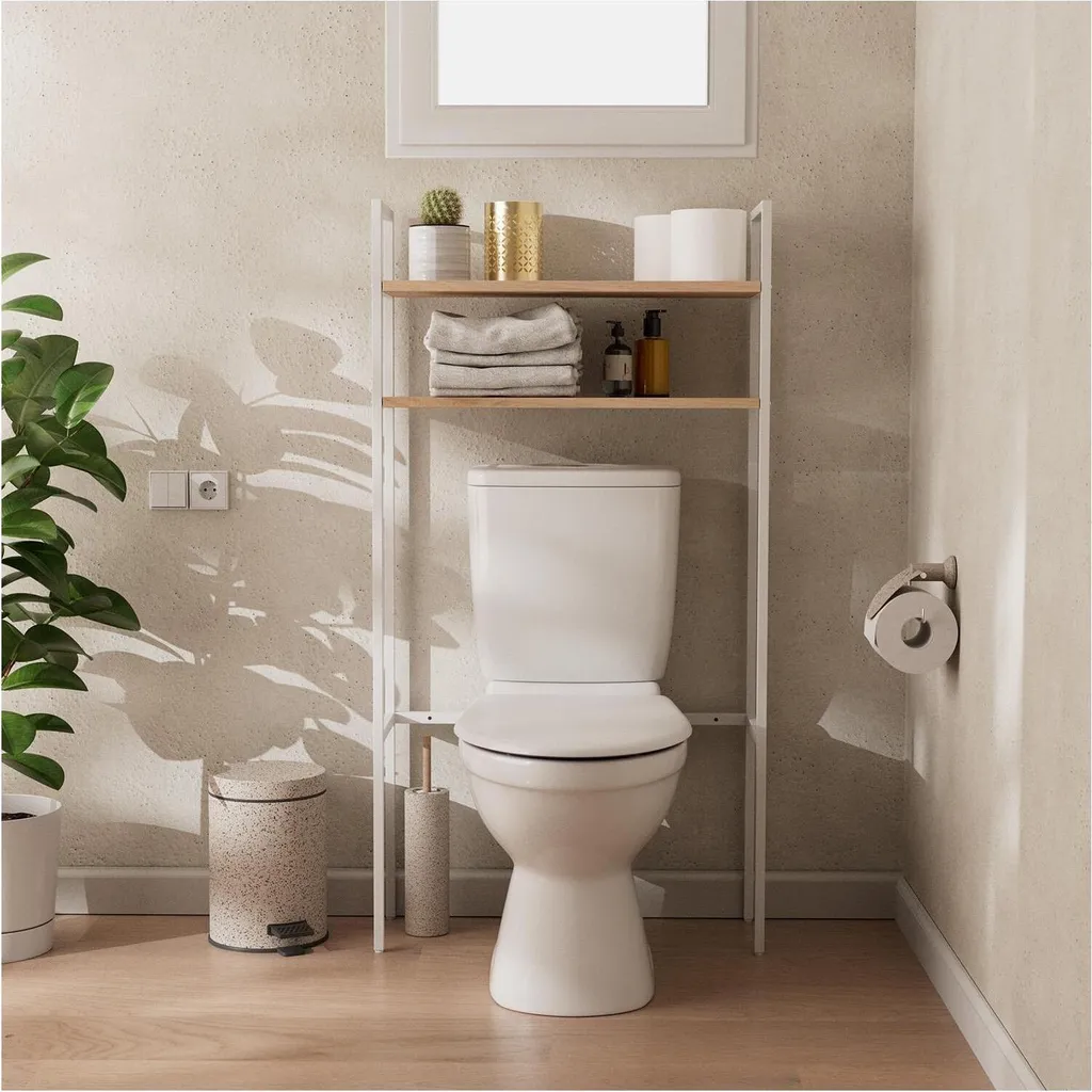 Étagère de rangement WC TADO blanc - Organisateur pour petites toilettes
