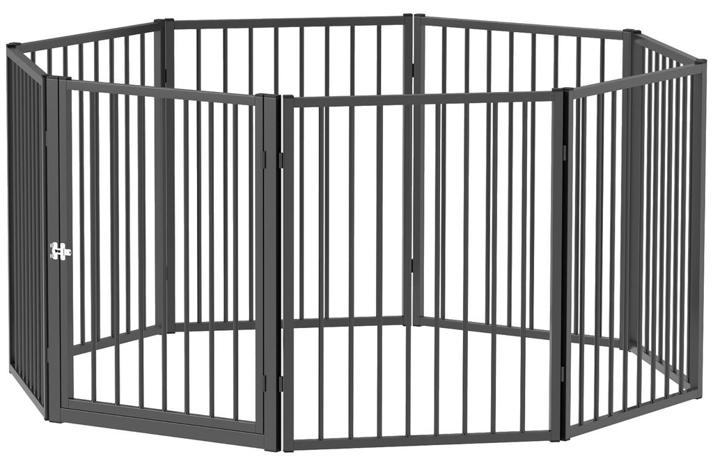 PawHut Puppyren, 76 cm hoog, 8-delig, puppyren met deur, Productafbeelding 