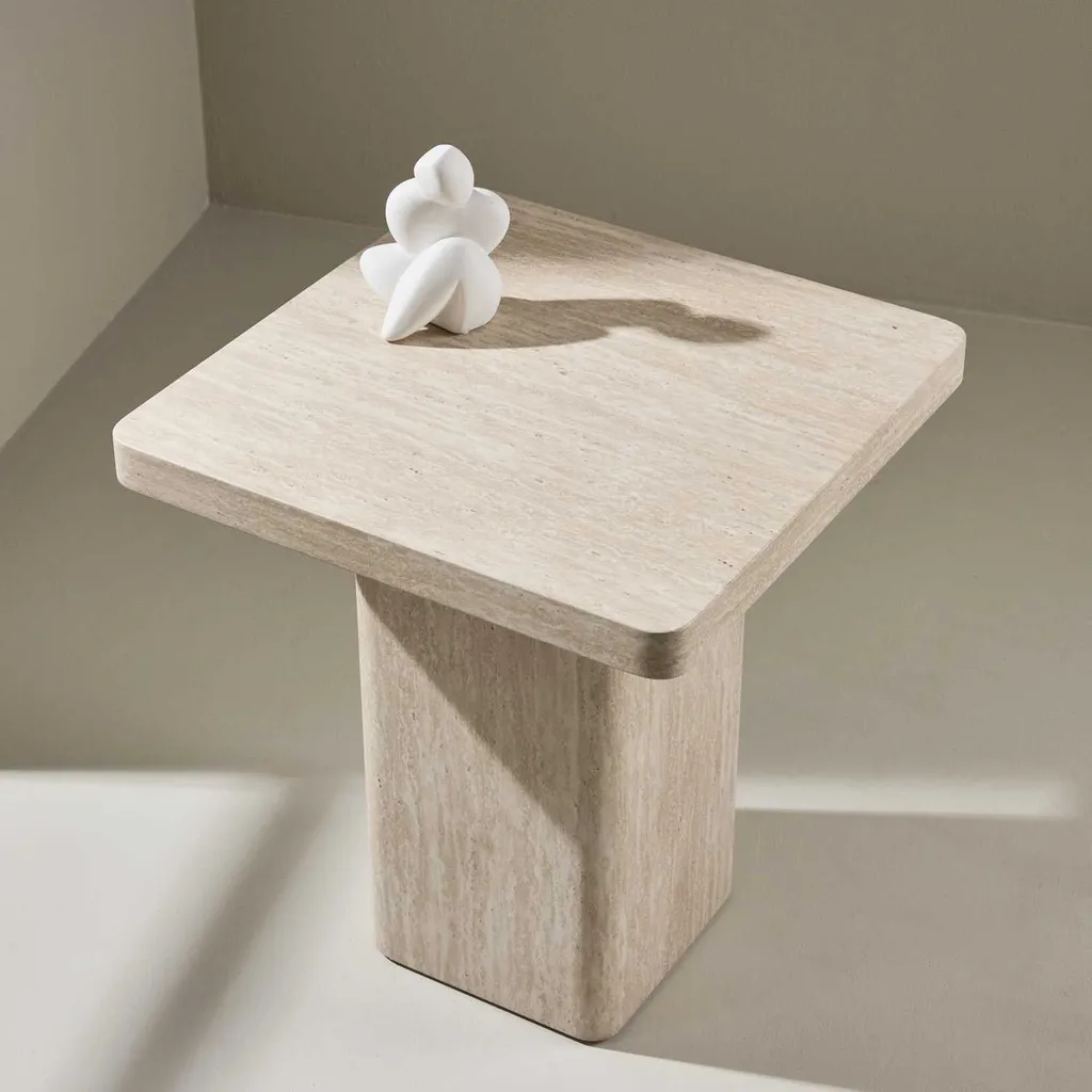 Table basse beige Qvart mate résistante et facile à monter pour séjour - 14