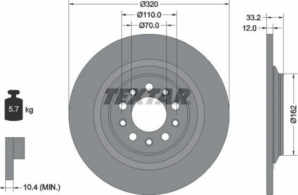 Disque de Frein TEXTAR 92304103 : Fini les Vibrations sur Cherokee