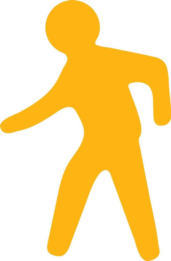 Fußweg - Piktogramm zur Bodenmarkierung, rutschfest Gelb & Schwarz x x - Gelb & Schwarz - Anti - Rutsch - Polyvinyl chloride (PVC) - Innenberei...