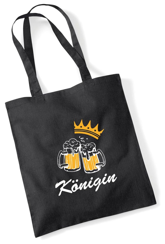 Huuraa Jutebeutel Königin Schützenfest 10 Liter Black Baumwolle Tasche Geschenkidee