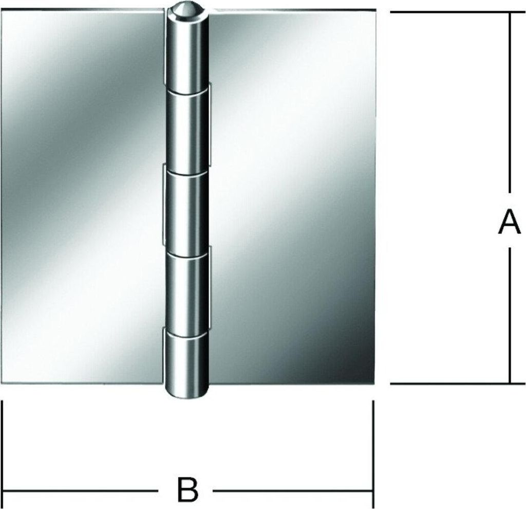 VORMANN Tür-Scharnier kantig,B40xH40mm gerollt Edelstahl,rostfrei