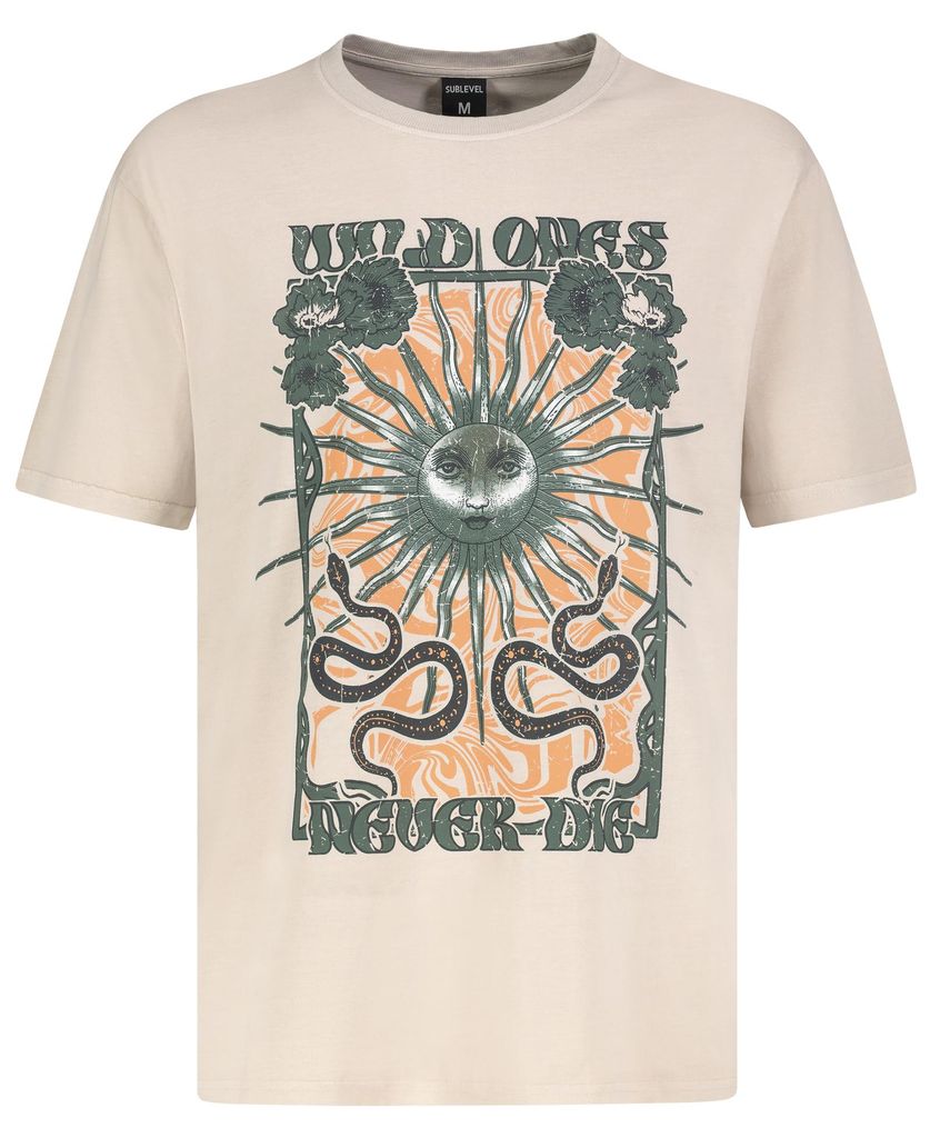 Sublevel Retro T-Shirt z duchowym nadrukiem w stylu boho Zdjęcie produktu 