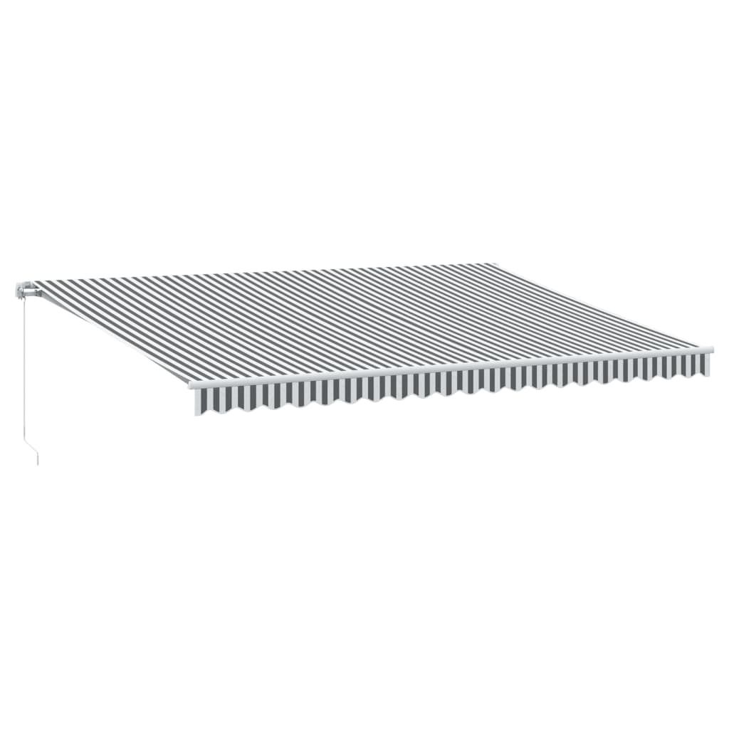 vidaXL Markise Manuell mit LED Anthrazit & Weiß 500x350 cm