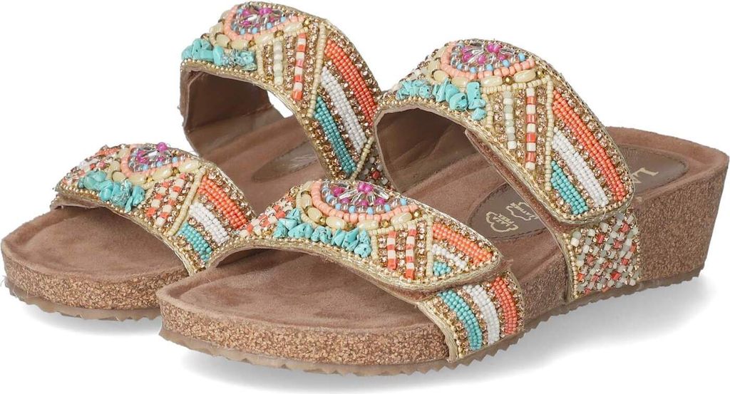 Lazamani Sol Damen Leder-Pantoletten Multi Größe 37