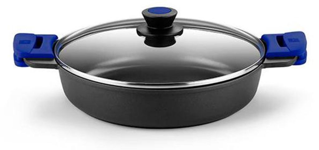 BRA Advanced | Niedriger Kochtopf 32 cm, Aluminiumguss, antihaftbeschichtet, verstärkt, PFOA-frei, mit hervorragender Leistung und Kratz- und Abri...