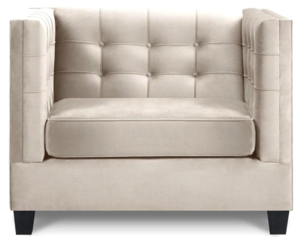 Sessel Textil Stoff loft Grau Kreative Möbel Neu Modern Wohnzimmer Chesterfield
