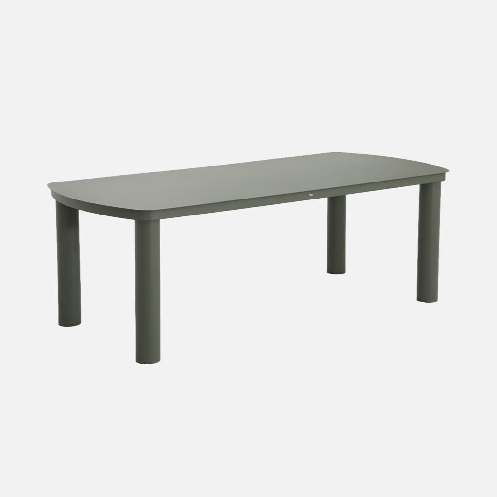 sweeek - Gartentisch aus Aluminium 225cm für 10 Personen - Khaki