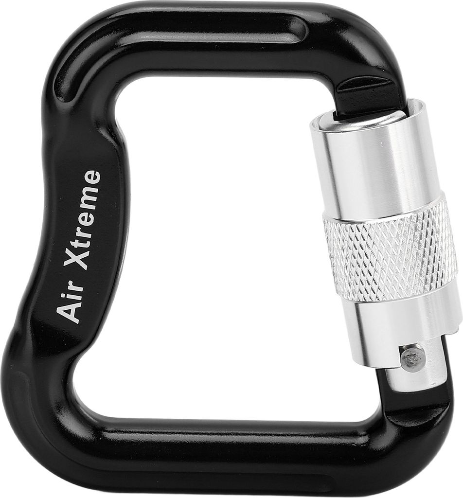 20KN Auto Locking Climbing Carabiner Clips Twist Lock Leichte Karabiner für Rock Mountaineering D -Form Schwarz