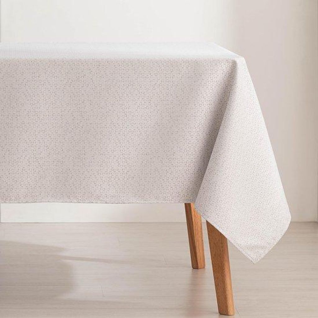 Jacquard tafelkleed in grijs-zilver met Polyester en waterafstotende eigenschappen