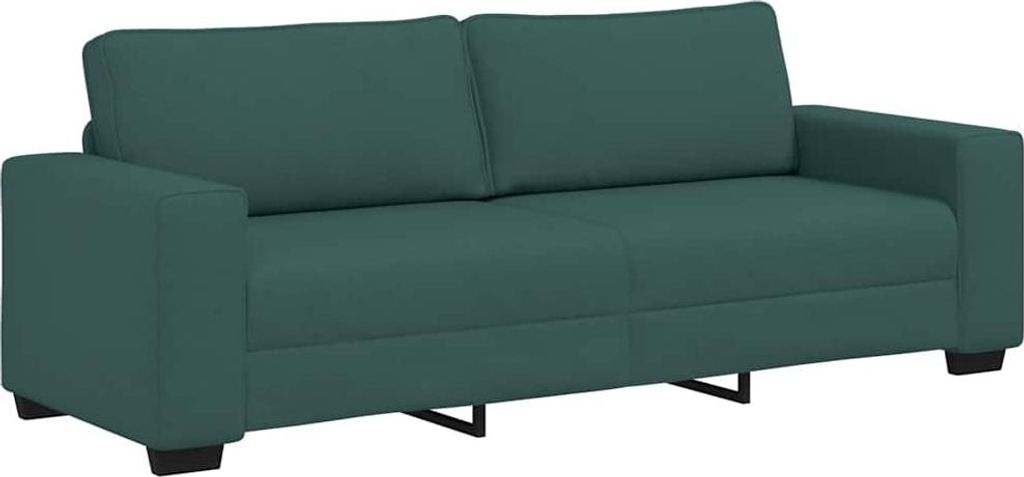 vidaXL Divano a 3 posti Verde scuro 220x77x82 cm Tessuto Immagine del prodotto 