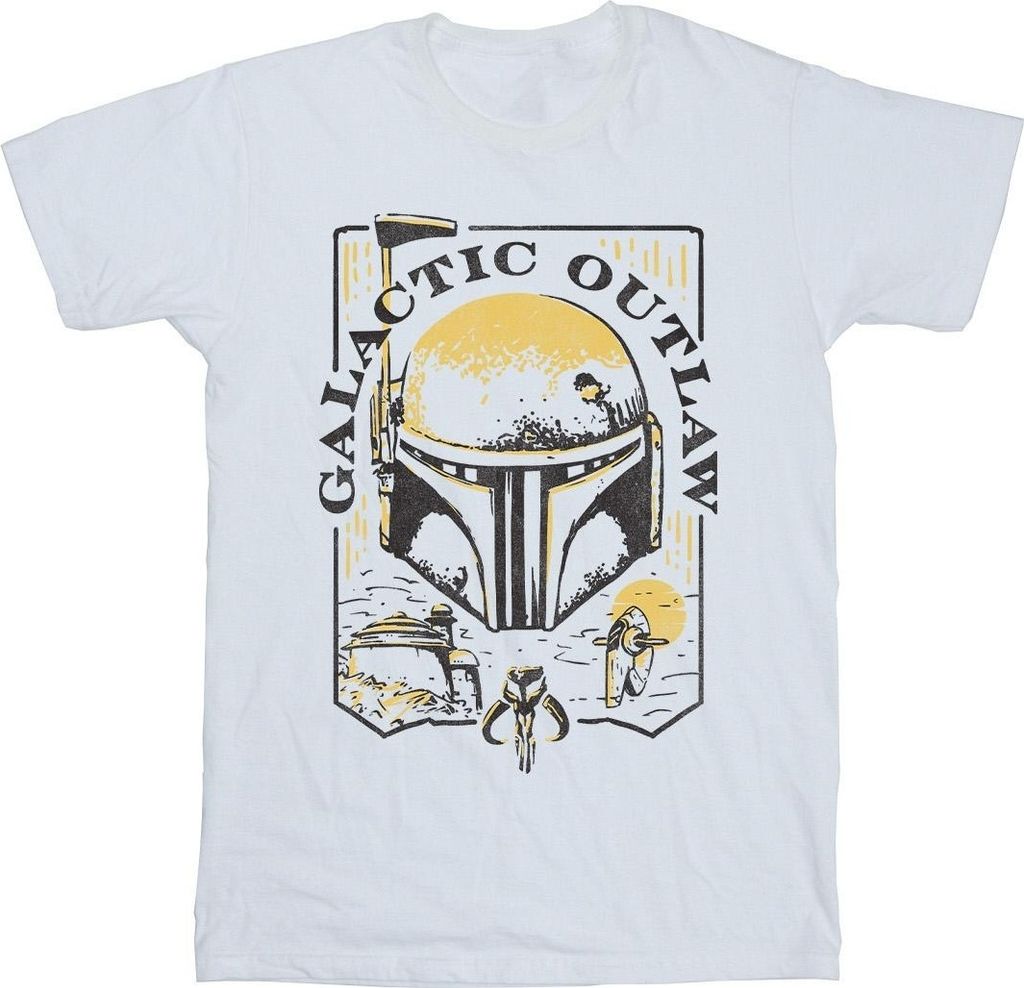 Star Wars: The Book Of Boba Fett - "Galactic Outlaw" T-Shirt für Herren BI51818 (L) (Weiß)