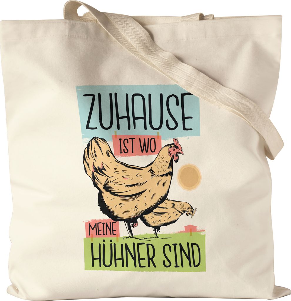 Zuhause Ist Wo Meine Hühner Sind Jutebeutel Stoffbeutel Canvas Huhn Fans Hühnerhof Chicken Eier Geschenkidee