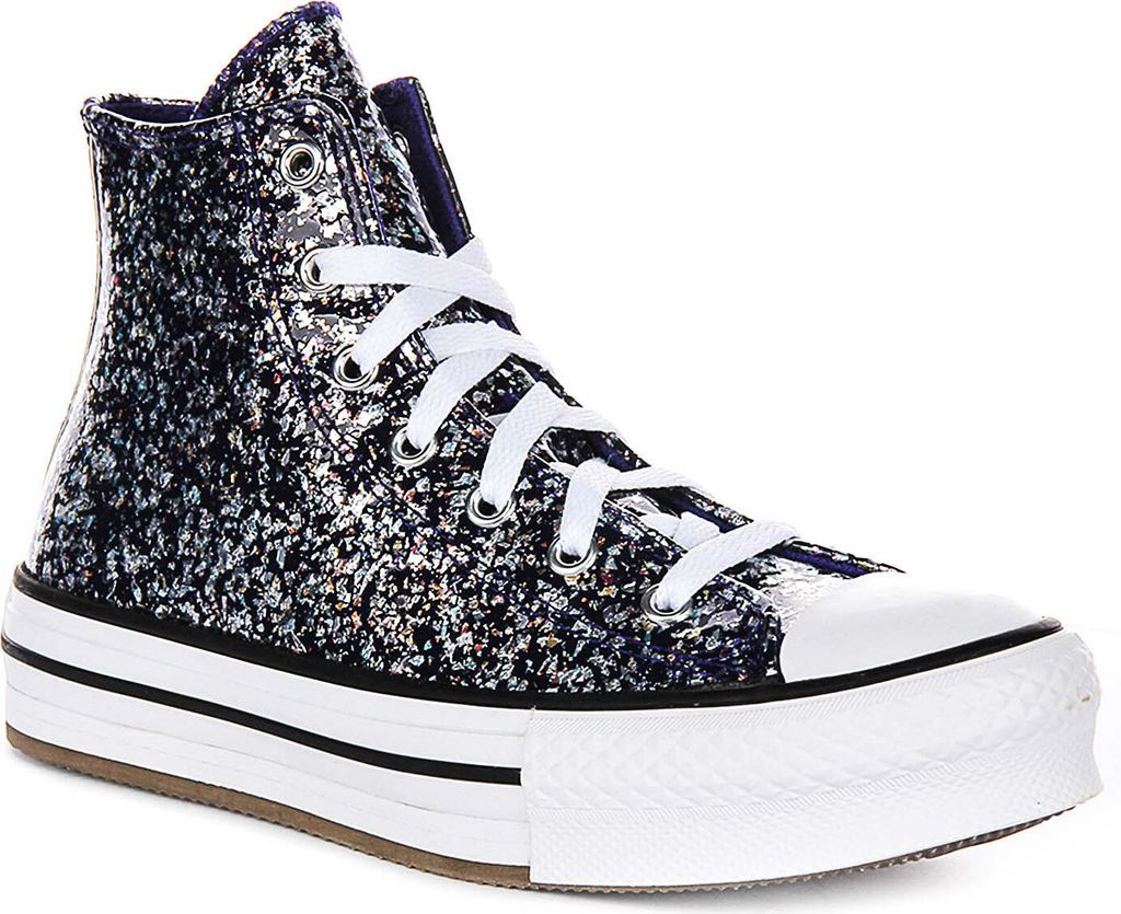 Converse All Star High A10043C in Navy Glitter für Kinder – 3.5 UK - 36 EU - 4 US / Navy Multi