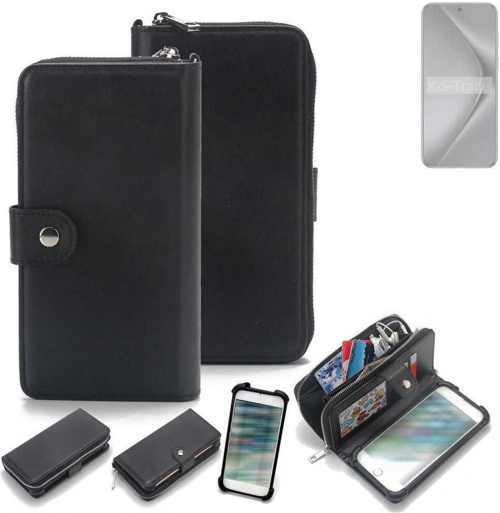 K-S-Trade 2in1 Handyhülle Schutzhülle kompatibel mit Huawei Pura 70 Ultra & Portemonnee Cover Handy Hülle Case Etui Geldbörse Wallet Bookstyle