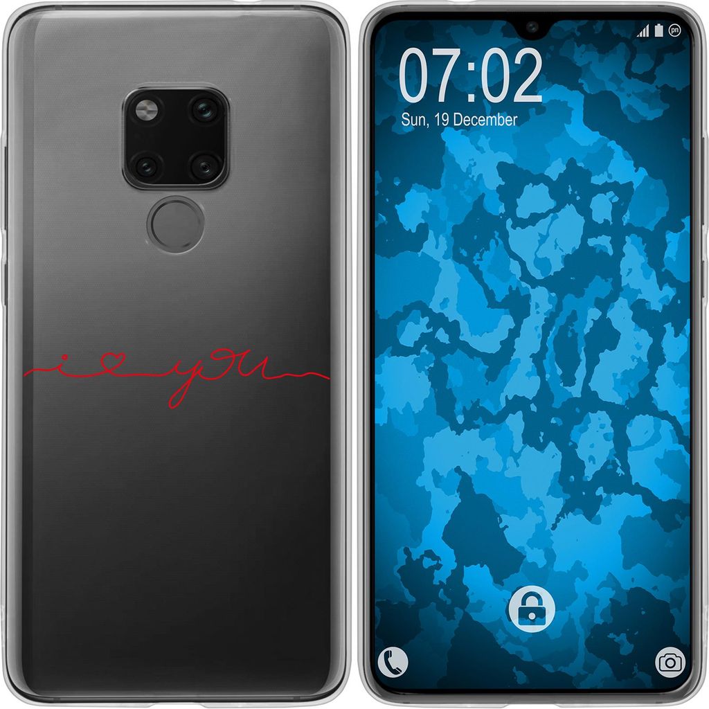 PhoneNatic Case kompatibel mit Huawei Mate 20 Silikon-Hülle in Love Wörter M2
