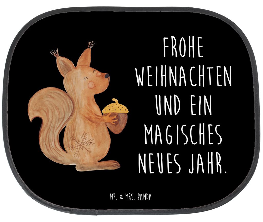 Mr. & Mrs. Panda Autoscheiben Sonnenschutz Eichhörnchen Weihnachtszeit - Schwarz - Geschenk, Neujahr, Weihnachten, Weihnachtsgruß, fenster auto, ...