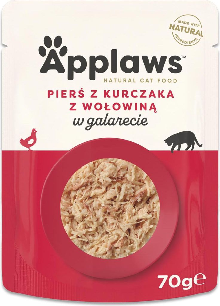 APPLAWS Chicken Breast with Beef in Jelly - nassfutter für Katzen - 70g