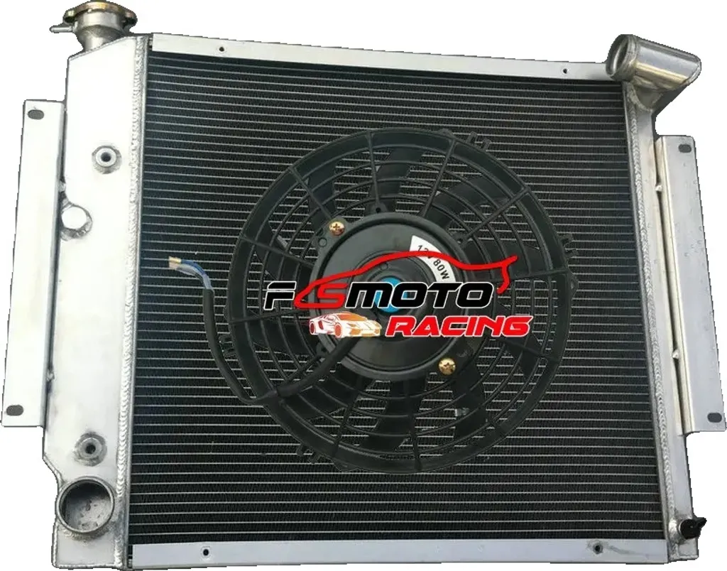 Radiateur de refroidissement moteur en alu 3 rangées et ventilateur 12V