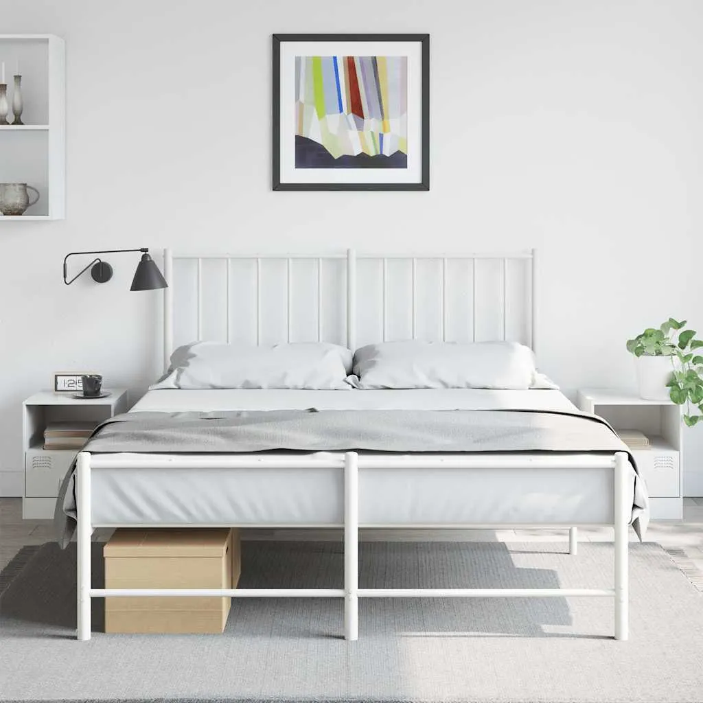 vidaXL Lot de 2 tables de nuit blanches 34,5x39x44 cm en acier durable