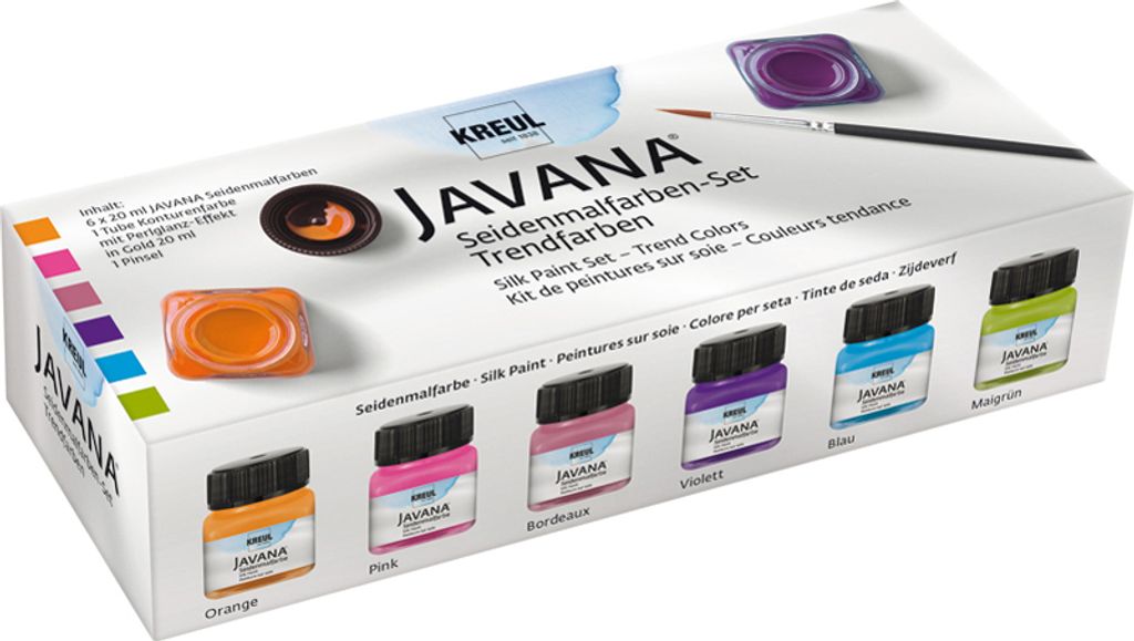 KREUL 81800 Hodvábna farba JAVANA Trendová farebná sada 6 x Obrázok produktu 