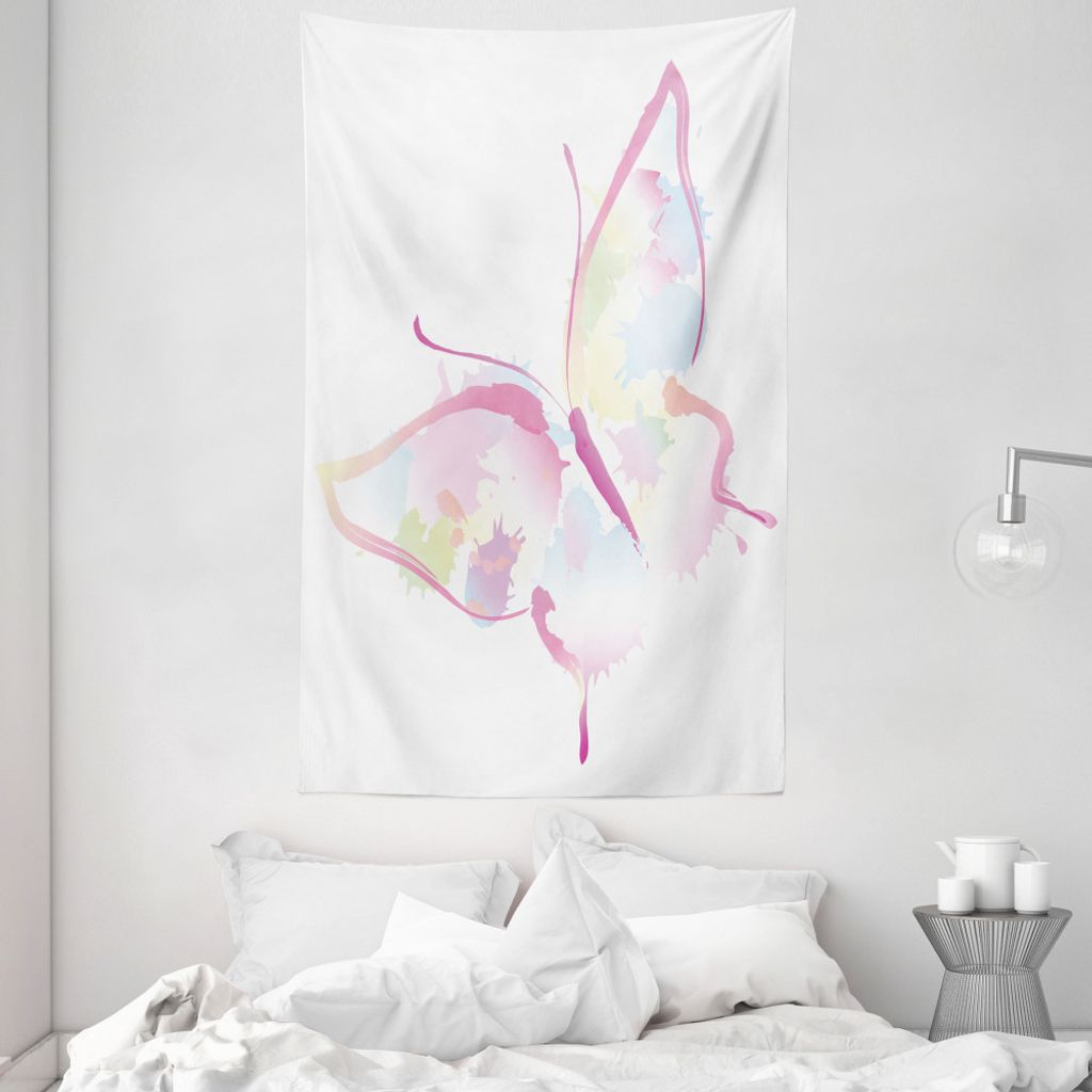 ABAKUHAUS Schmetterling Wandteppich und Tagesdecke, Frühling Natur aus Weiches Mikrofaser Stoff Waschbar ohne Verblassen Digitaldruck, 140 x 230 c...