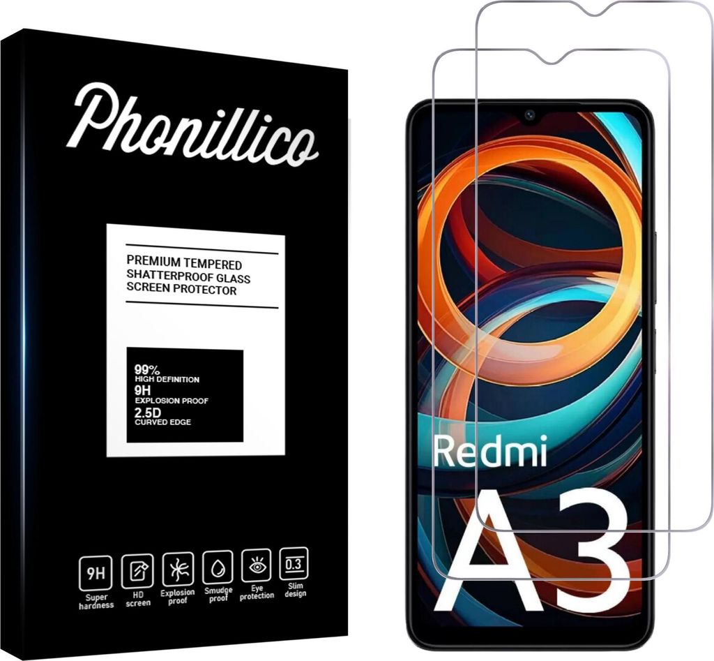 Hartglas für Xiaomi Redmi A3 [2 Stück] Displayschutzfolie Produktbild 