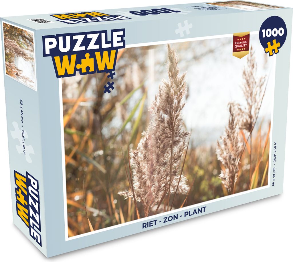 MuchoWow Puzzle 1000 Teile Schilf - Sonne - Pflanze - Erwachsene - Rätsel