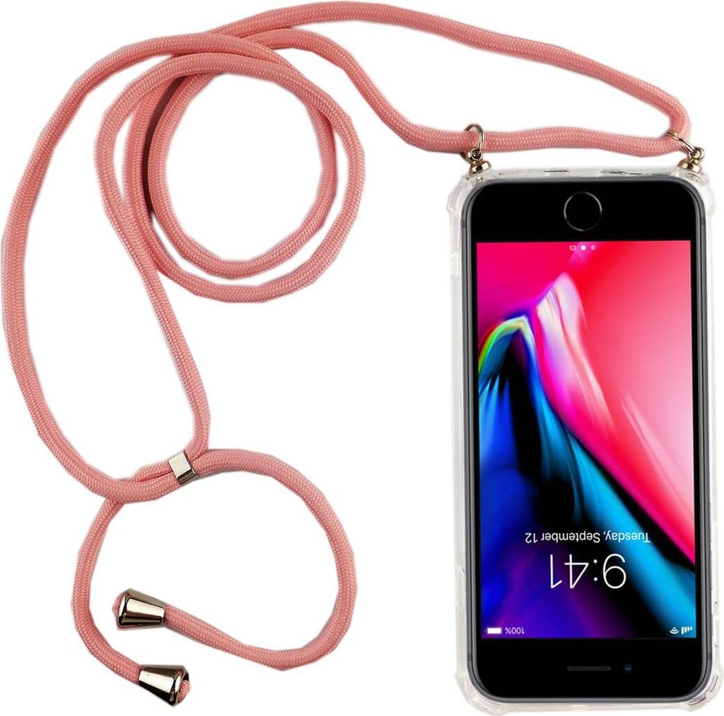 Handykette für Apple iPhone 7 Plus / 8 Plus - Smartphone Necklace Hülle mit Band - Schnur mit Case zum umhängen in Rosa