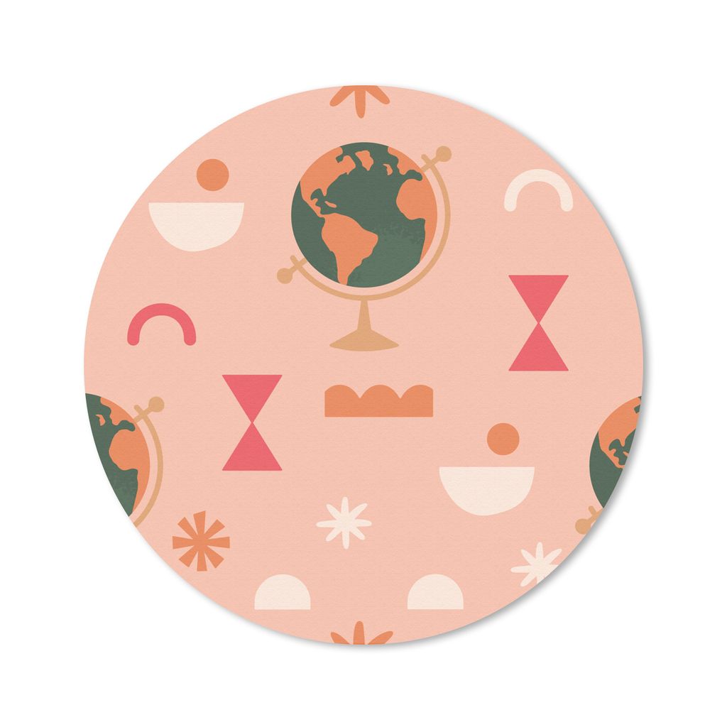MuchoWow Mauspad Mousepad Weltkugel - Rosa - Figuren - Abstrakt 30x30 cm - Mousepads - Maus Mat - Pad - Mausunterlage - Tischunterlage - Schreibt...