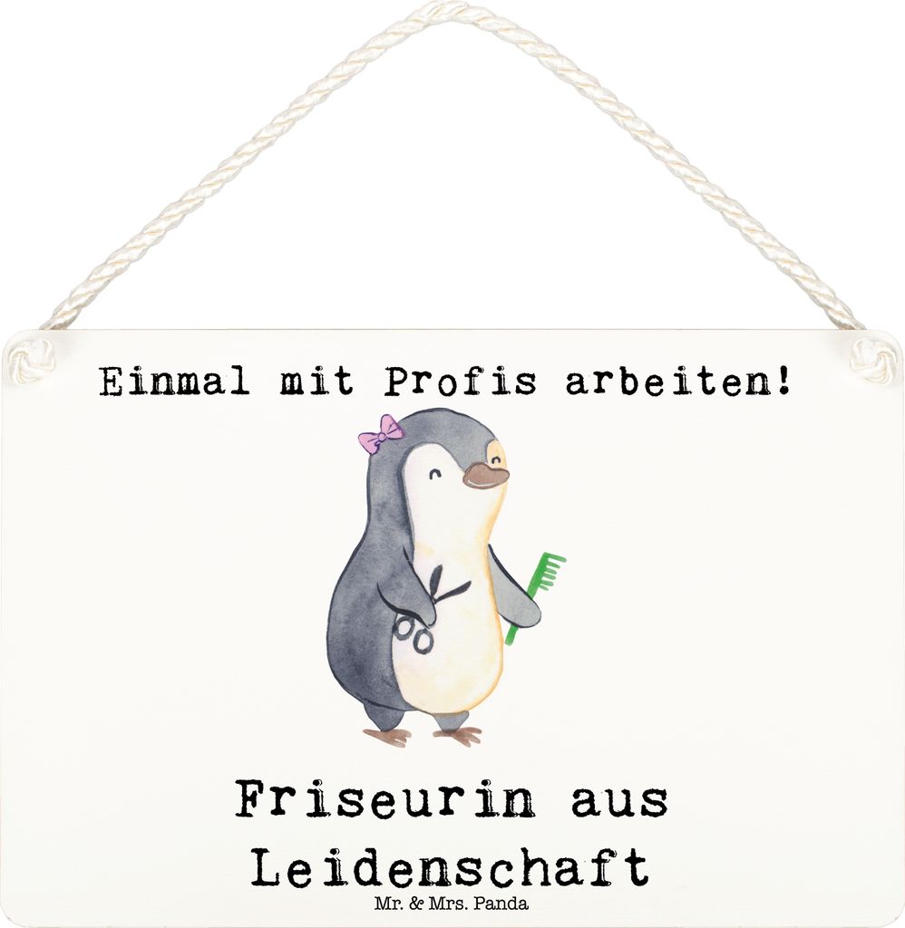Mr. & Mrs. Panda holzbild Friseurin Leidenschaft DIN A6 - Produktbild 