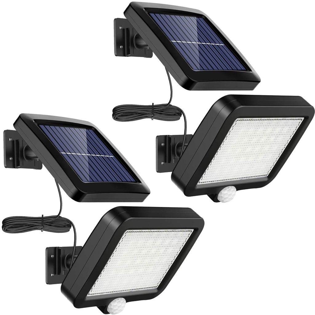 2 x Solarleuchte 108 LED Solarlampe Bewegungsmelder Außen Fluter Sensor Strahler 