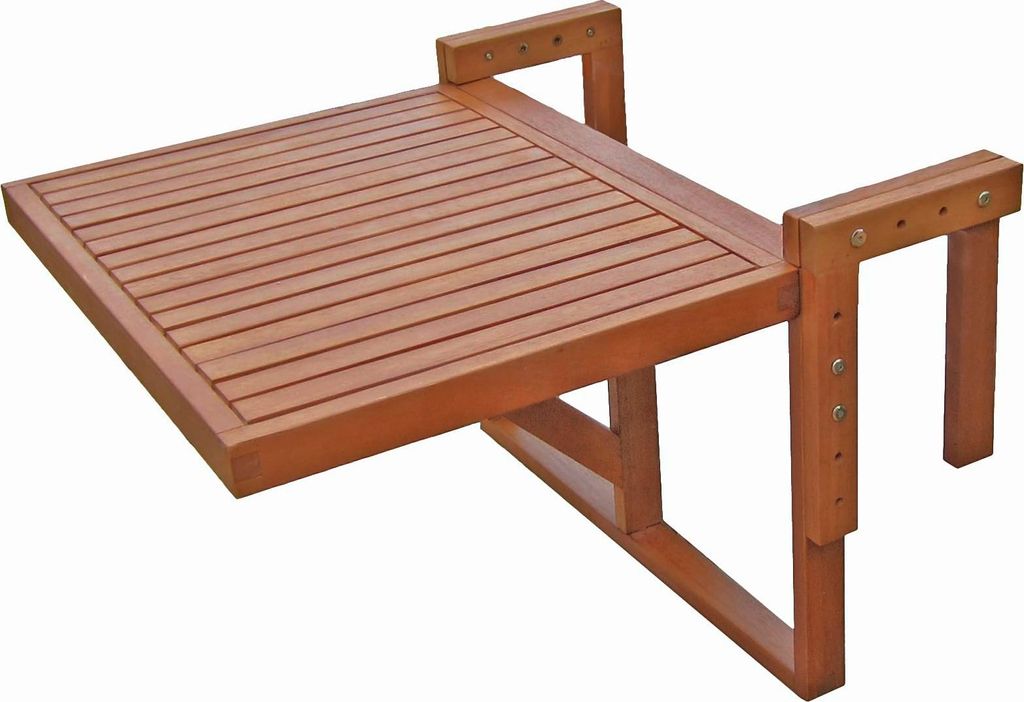 Balkontisch PADUA - Eukalyptus, Natur, 65x64x52cm | Gartentisch Balkon-Tisch Kleiner Tisch Terrassentisch Verandatisch