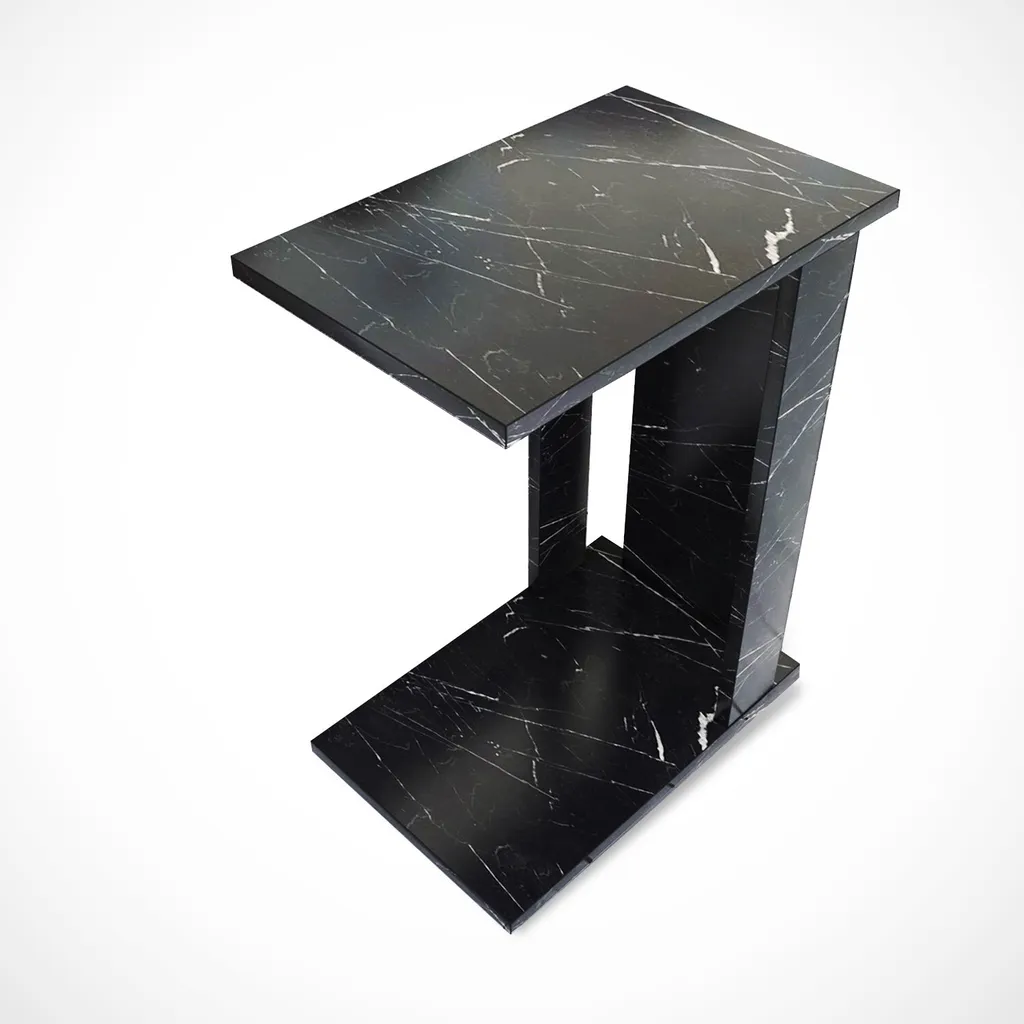 Table Basse Pasific en Mélaminé Robuste Noir et Blanc par Skye Decor