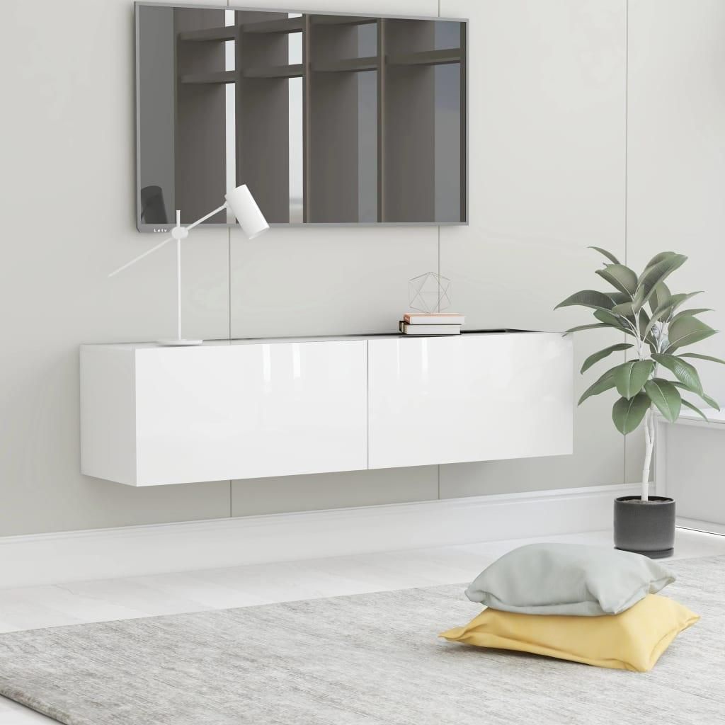 vidaXL TV-Schrank Hochglanz-Weiß 120x30x30 cm Holzwerkstoff Produktbild 