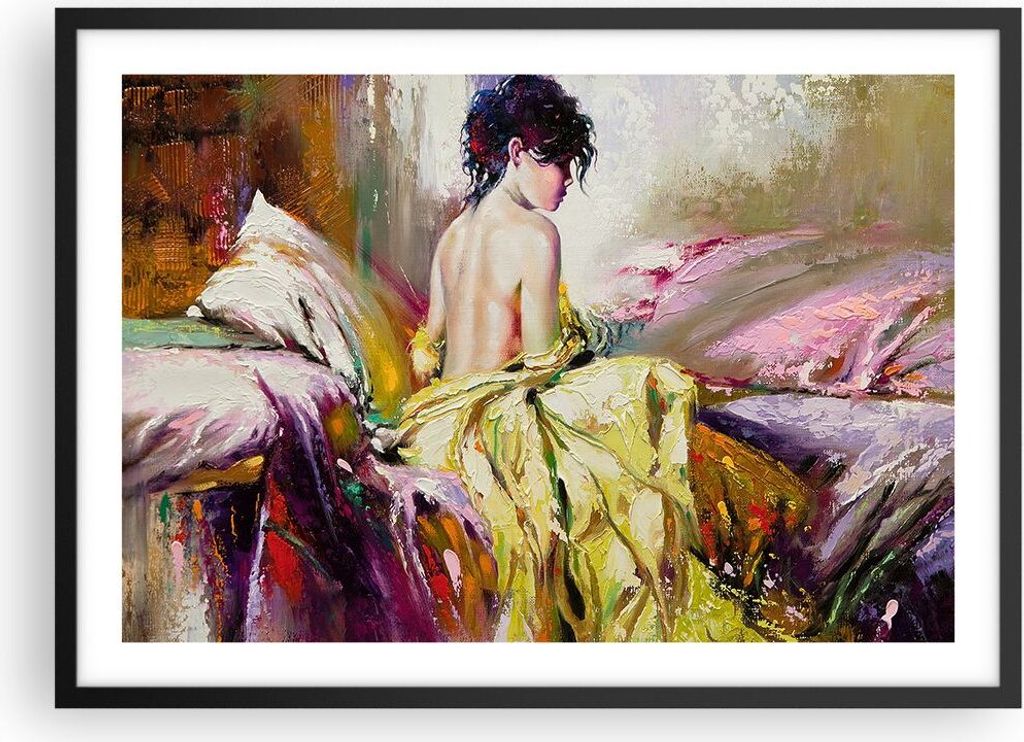 Gerahmtes Poster - Schwarzer Rahmen - Frau Modell - 70x50 Produktbild 
