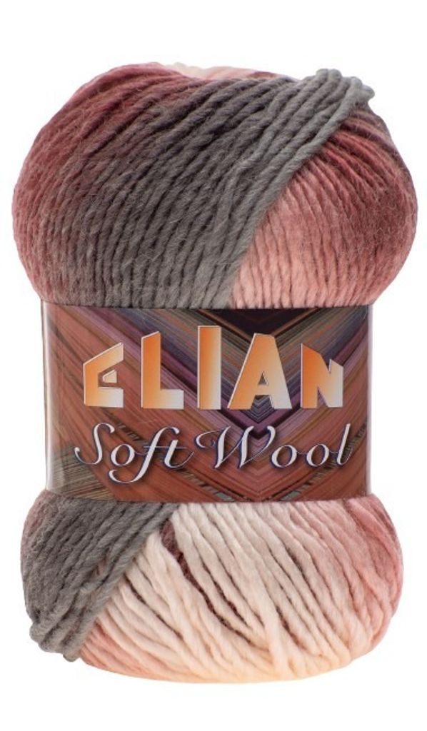 Příze SOFT WOOL - 100g / 134 m - růžová, šedá Obrázek produktu 2