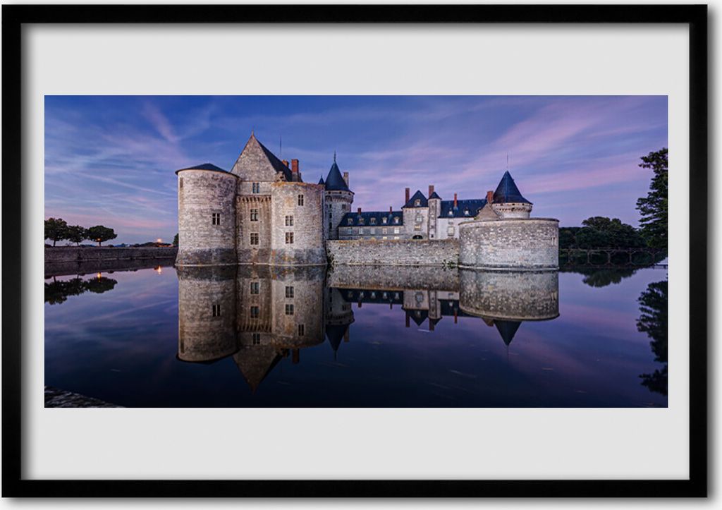 Bild 100x70 MDF-Rahmen Wandkunst Castle Wasser Architektur Produktbild 