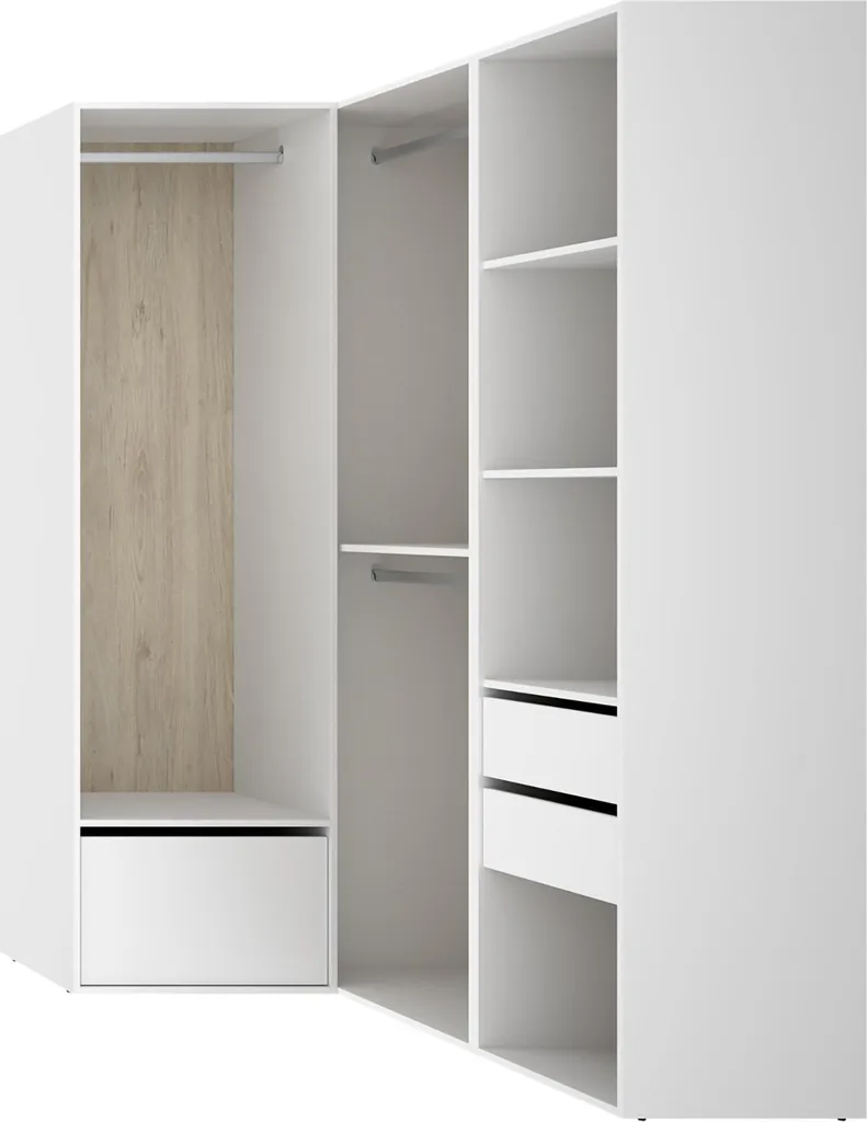 Armoire dressing modulable Clayhill, grand meuble de rangement blanc - 4