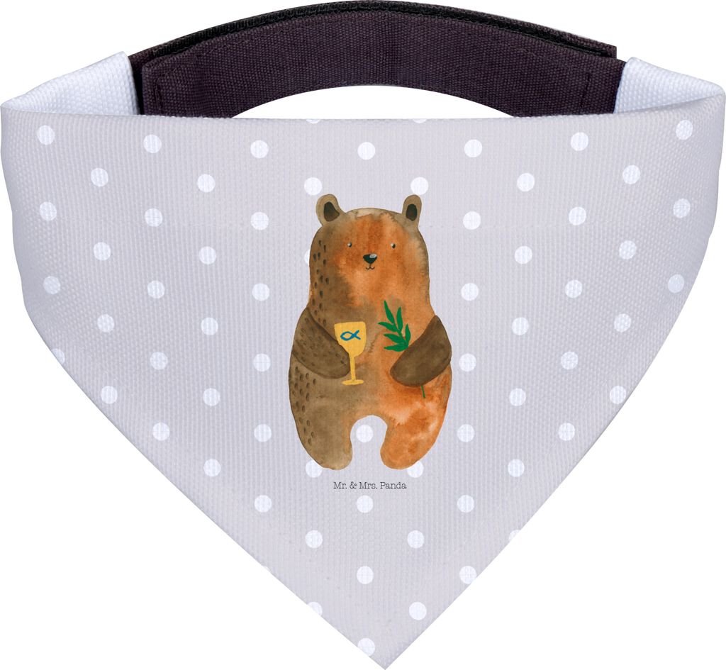 Mr. & Mrs. Panda Halstuch Hund Bär Konfirmation - Grau Pastell - Geschenk, Hundehalstuch, Gottesdienst, Für Hunde, Teddy, Bandana, Tuch, Evangeli...