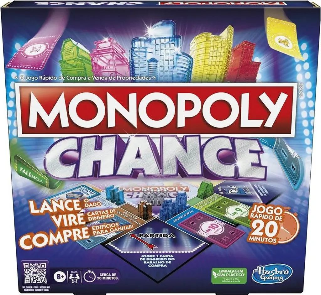 Monopoly Chance Jeu de Société Hasbro Version Portugaise Multicolore