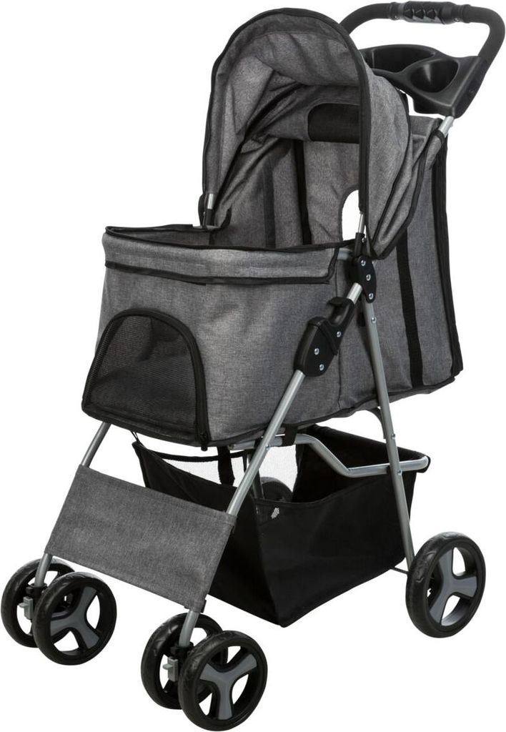 TRIXIE Buggy für Hunde - grau - 47 × 100 × 80 cm