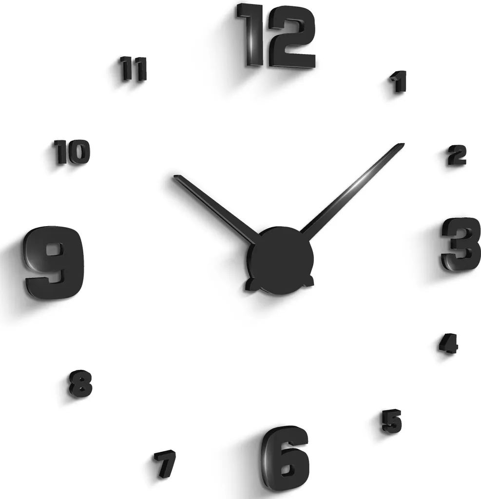 Horloge Murale Silencieuse 50cm en Métal Noir au Design Retro Loft