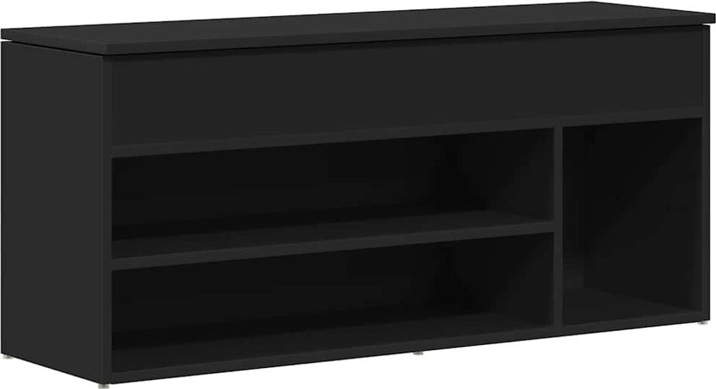 vidaXL Lavica na topánky čierna 102x30,5x45 cm Materiál na Obrázok produktu 